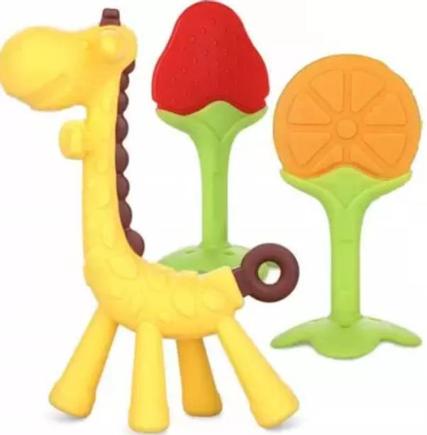 smilykid Baby Teething Toys Set Chew Toys Silicone Teether and Feeder Teether