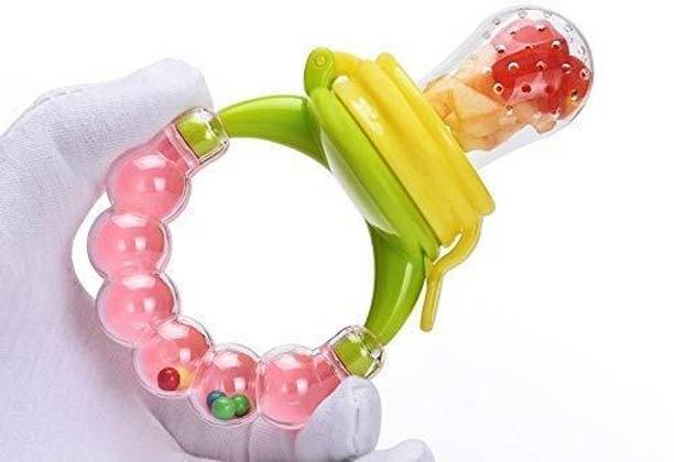 DRGYM Fresh Fruit Vegetables Food Nibbler Cum Rattle Teether Rattle Feeder