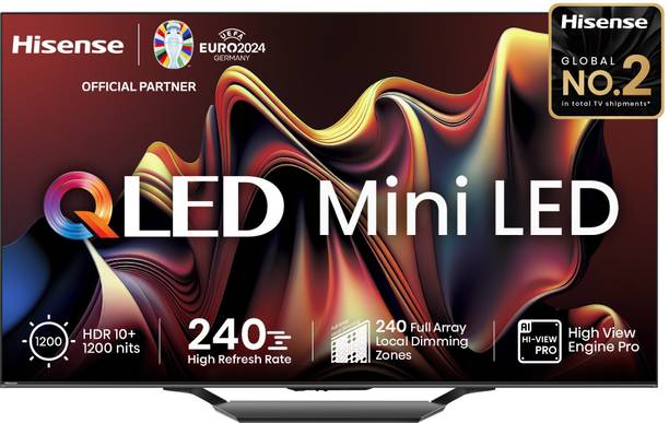 Hisense Mini LED 140 cm (55 inch) QLED Ultra HD (4K) Smart VIDAA TV 240 Full Array Local Dimming Zones Dolby Vision Atmos