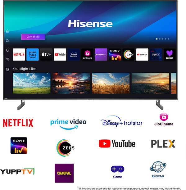 Hisense Mini LED 165 cm (65 inch) Ultra HD (4K) Mini LED Smart VIDAA TV 2024 Edition with Dolby Vision Atmos, Dts Virtual X and 4K AI Upscaler  (65U6N Pro)