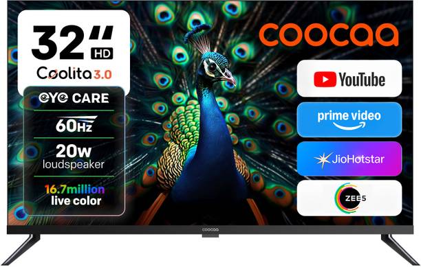 Coocaa S4U Pro 80 cm (32 inch) HD Ready LED Smart Coolita TV 2026 Edition with 20W Speakers Eye Care Narrow Bezel Design 300+ Live Channels