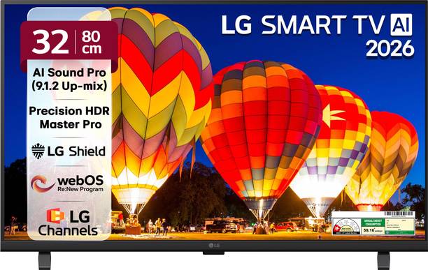 LG AI LB65 80 cm (32 inch) Full HD LED Smart WebOS TV 2026 Edition with Alpha5 AI Processor Gen9, HDR10 Pro, AI Magic Remote Compatible, AI Sound Pro (Virtual 9.1.2 Up-mix), 60 Hz Refresh Rate 5 YearsOS upgrade, Secured by LG Shield, LG Channels