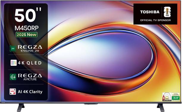 TOSHIBA 50M450RP 125.5 cm (50 inch) QLED Ultra HD (4K) Smart VIDAA TV with Quantum Dot Color| Dolby Vision Atmos| 4K AI Upscalar