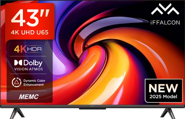 iFFALCON by TCL U65 108 cm (43 inch) Ultra HD (4K) LED Smart Google TV with MEMC | Dolby Vision-Atmos | HVA Panel & Metallic Bezel-Less