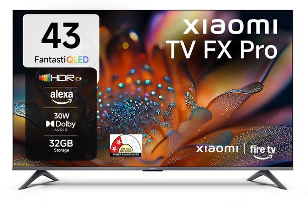 XIAOMI FX Pro 108 cm (43 inch) QLED Ultra HD (4K) Smart Fire TV with Alexa built-in | HDR 10+ | 32 GB Storage | 30W Dolby Audio | Premium Metal Bezel-less Design | Film-maker Mode | Mi TV