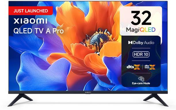 XIAOMI A Pro 80 cm (32 inch) QLED HD Ready Smart Google TV 2025 Edition with 200+ Free Channels | HDR 10 | Dolby Audio | Premium Metal Bezel-less Design | DTS X | DTS Virtual: X�| Mi TV
