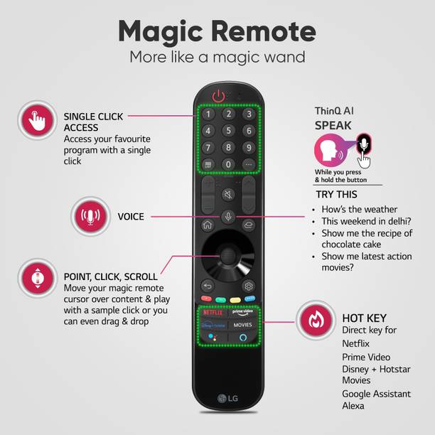 LG 164 cm (65 inch) OLED Ultra HD (4K) Smart WebOS TV Pixel Dimming & Magic Remote