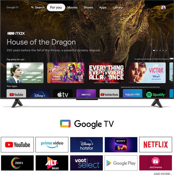 iFFALCON U65 126 cm (50 inch) Ultra HD (4K) LED Smart Google TV 2025 Edition with MEMC | Dolby Vision-Atmos | HVA Panel & Metallic Bezel-Less