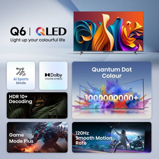 Hisense E68N 109 cm (43 inch) QLED Ultra HD (4K) Smart Google TV Dolby Vision Atmos  (43E68N)