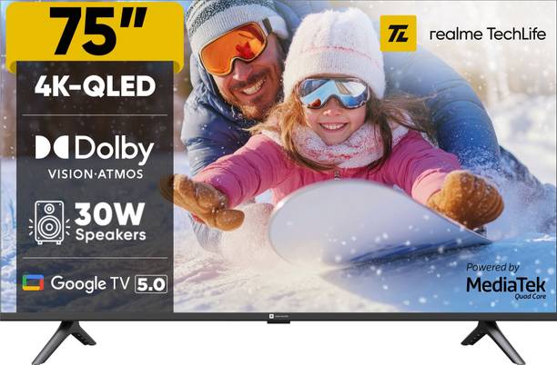 realme TechLife 191 cm (75 inch) QLED Ultra HD (4K) Smart Google TV 2025 Edition