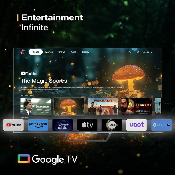 Sansui 190 cm (75 inch) QLED Ultra HD (4K) Smart Google TV Zen Panel Dolby Vision Atmos & Film Maker Mode  (JSW75GSQLED)
