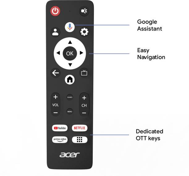 Acer 80.01 cm (32 inch) HD Ready LED Smart Google TV 2024 Edition with 1.5GB RAM, Dolby Audio  (AR32GT2841HDFL)