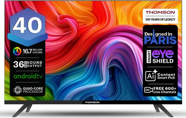 Thomson 9A Series 100 cm (40 inch) Full HD LED Smart Android TV with 2 Speakers 36 Watts Sound Output Quad-Core Processor Smart Shield Eye Free 600+ Live Channel Bezel Less Display