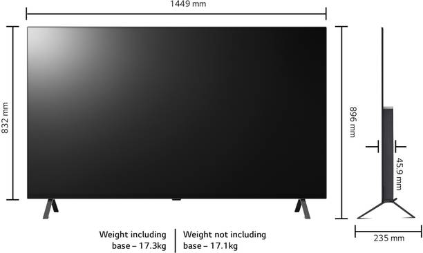 LG 164 cm (65 inch) OLED Ultra HD (4K) Smart WebOS TV Pixel Dimming & Magic Remote