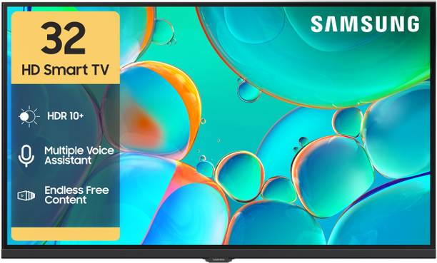 Samsung 80 cm (32 inch) HD Ready LED Smart Tizen TV 2025 Edition with Voice Assistance Remote Control | 100+ Free Channels | HDR 10+ Support | PurColor | Samsung Knox Security | Digital Tuner | Object Tracking Sound Lite | Adaptive Sound | Q-Symphony