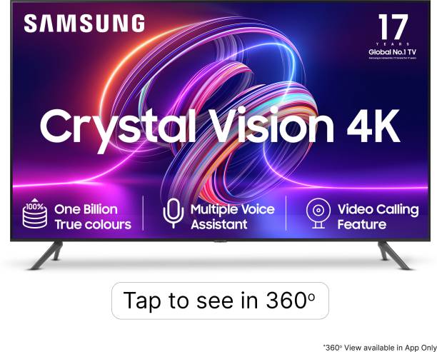 SAMSUNG Crystal Vision 4K iSmart with Voice Assistant 108 cm (43 inch) Ultra HD (4K) LED Smart Tizen TV 2023 Edition with Video Calling & IOT Sensors for Light & Camera