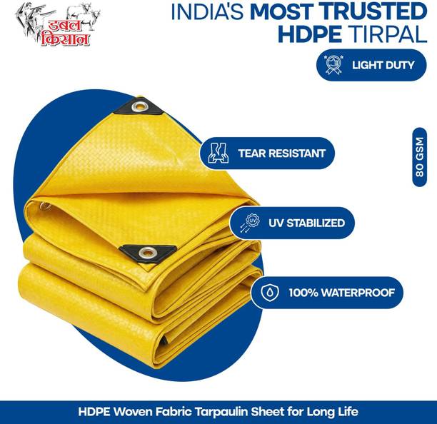 Double Kissan 18FTX15FT-80-Y Tent - For Suitable For: Household Storage, Balcony Shade, 2-Wheeler Cover, Rain Protection
