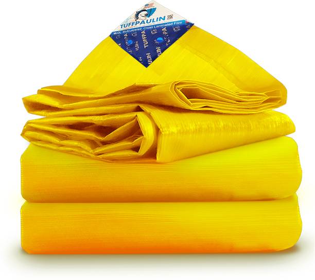 TUFFPAULIN 9FT X 6FT Yellow 120 GSM Tent - For Truck body, Car, Bike, Grain Covers, Pond Liners