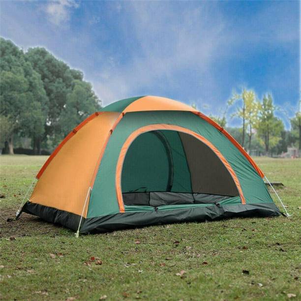 CARTSPACE Portable Waterproof Picnic Camping 4 person Tent - For 4 person (Multicolor) Tent - For All Age Group