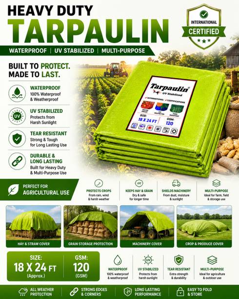 GrahLogy All Weather Protection Tarp 18x24 FT Tent - For Agriculture, Transport & Cargo, Camping & Outdoor, Storage & Warehouse