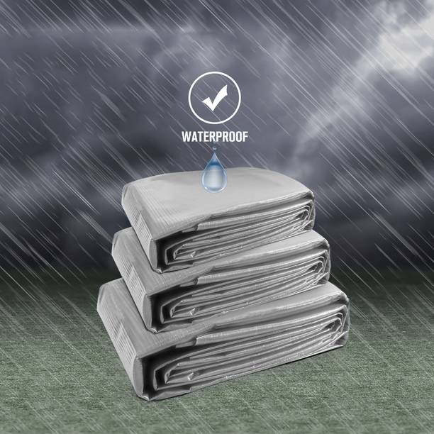 TUFFPAULIN 9FT X 9FT Silver 12GSM Tarpaulin Tent - For Truck body, Car, Bike, Grain Covers, Pond Liners