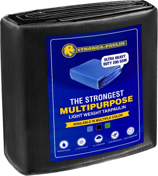 STRONGAPAULIN 9FTX6FT-200GSM-Black Tent - For Truck body, Hay Covers, Pond liner