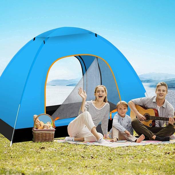 Roztocze Portable Waterproof Picnic Camping 4 person Tent - For 4 person (Multicolor) Tent - For 4 person