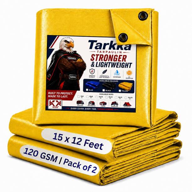 Tarkka 15ft x 12ft 120 GSM Tharpai Tadpatri Thadika Tirpal, Extra Strong Tent - For Boating, Festival, Beach, Picnic, Gardening