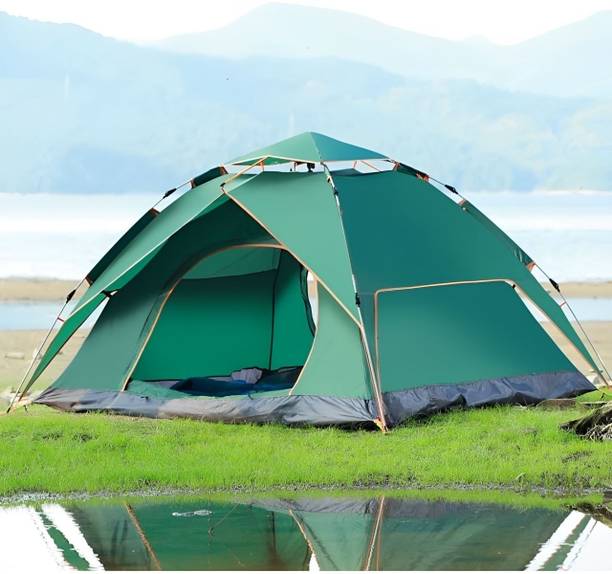 KriShyam ® 3-4 Person Automatic Double Door Camping Tent Anti UV and Waterproof Tent - For Camping, Outdoor, Trekking