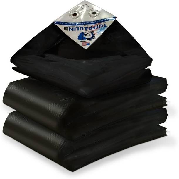 TUFFPAULIN 24FT X 16FT 120GSM Black Tarpaulin Tent - For Truck body, Car, Bike, Grain Covers, Pond Liners