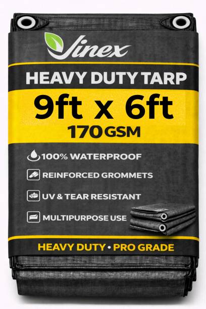 Vinex 9ft X 6ft, 170GSM | Heavy Duty Water Proof Tarpaulin Sheet | Tirpal, Tadpatri Tent - For Camping