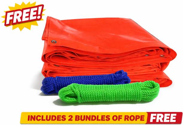 ROYALSPHERE TARPAULINE SHEET Tent - For TARPAULINE SHEET-WATERPROOF COVER, 9 FEETX12 FEET WITH 10 MTR ROPE 2PCS