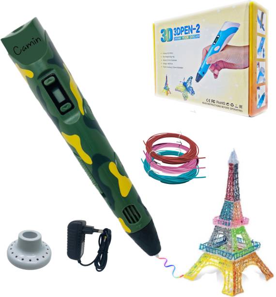 camin 3D Pen| 3D Pen with Adapter| 3D Pen for Kids (3 Color PLA Filament) 3D Printer Pen