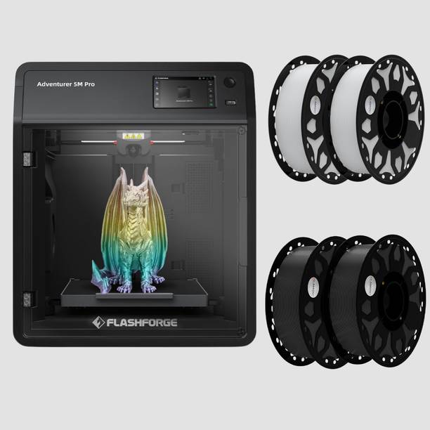 FlashForge Adventurer 5M Pro 3D Printer With PLA 1.75mm Filament Black and White 3D Printer