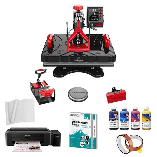 Print Digits P8100 Teflon Coated heavy duty press with sublimation printer and free samples 3D Printer