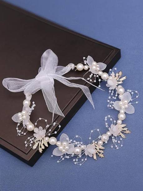 skyunion Tiara for Women, Hair Band, Pearl Flower Crown Headpiece Hair Band