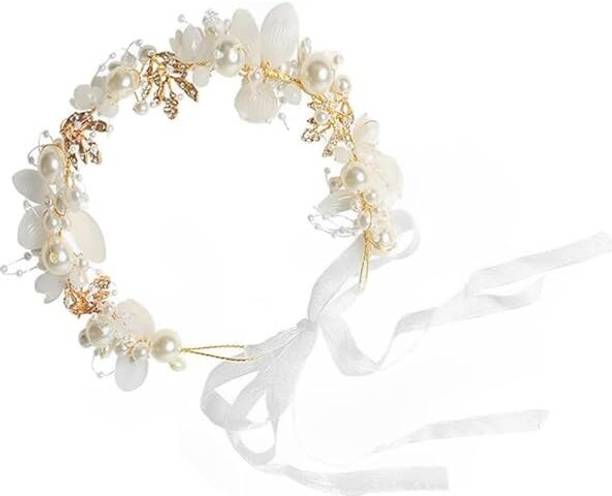 CYPAT Elegant Pearl Tiara for Girls – Party, Birthday, Wedding & Princess Crown B Hair Band