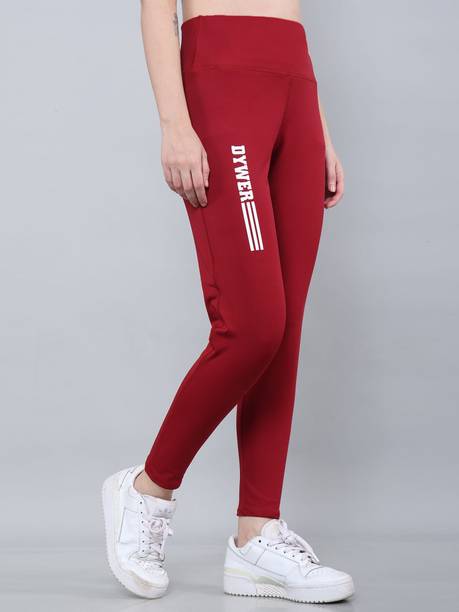 Printed Women Maroon Tights