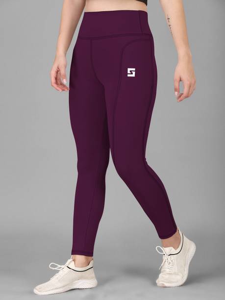Solid Women Purple Tights