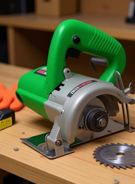 Inditrust 1300w Round Marble cutting Machine GREEN 6-Month Warranty & 1 Marble 1 Wood Handheld Tile Cutter