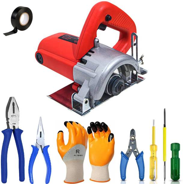 RanPra COMBO OF MARBLE CUTTER MACHINE WITH HAND TOOL SET AND SAFETY GLOVES Marble Cutter