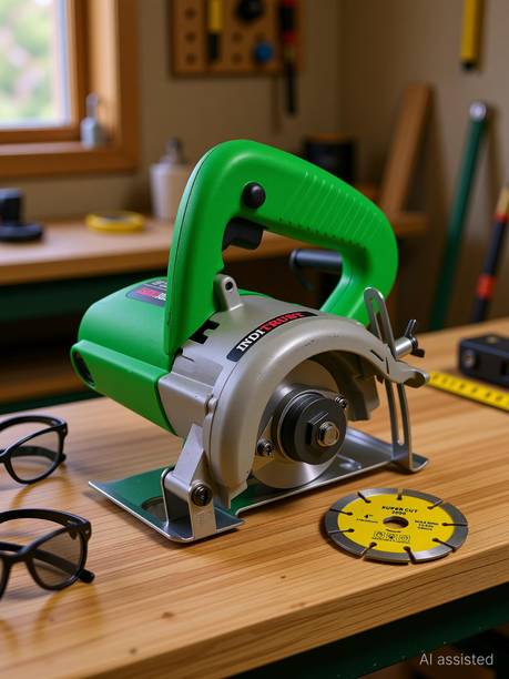 Inditrust 1400W 110mm Green Round Marble /Wood cutting Machine & 1pc Tile Wheels Marble Cutter