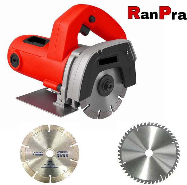 RanPra 110MM/4INCH MARBLE CUTTING MACHINE WITH FREE TCT BLADE AND DIAMOND BLADE Marble Cutter