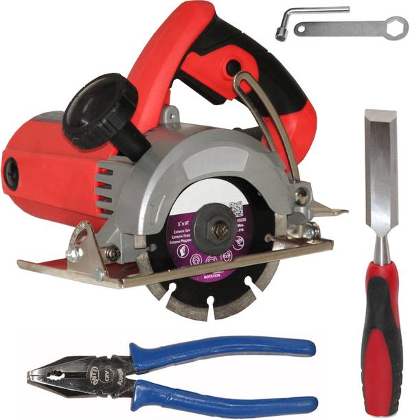Digital Craft Marble Cutter Machine 125MM,12' Spirit Level, 3MTR Tape,8' Pincer Plier Power & Hand Tool Kit