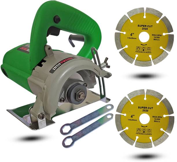 Inditrust new 1400W 110mm Marble / Wood cutting Machine with 2pc Marble Wheels Handheld Tile Cutter