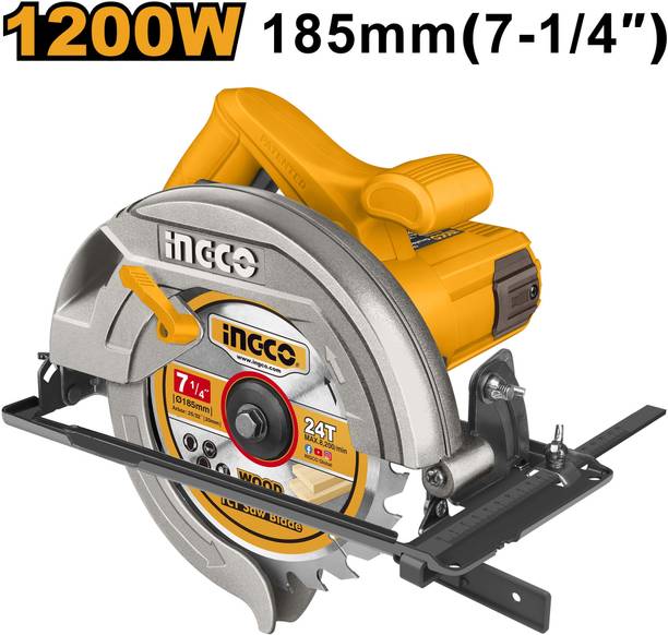 INGCO CS18528 1200W Corded Circular Saw, 65mm Cutting Depth, 185mm Marble Cutter