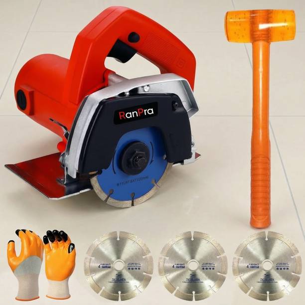 RanPra 100/100MM ( 4INCH ) MARBLE / TILE / GRANITE / WOOD CUTTER WITH 3PC DIAMOND BLADE Handheld Tile Cutter