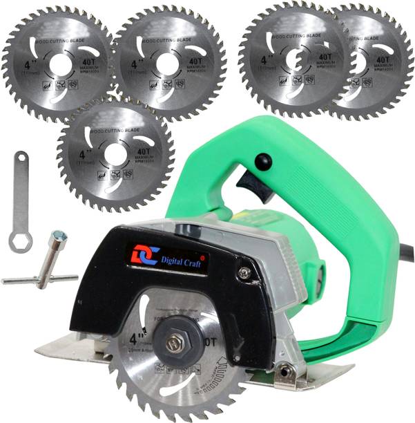 Digital Craft Professional 110mm Cutter Marble Cutting with 14000 RPM 5pc Wood Cutting Blade Handheld Tile Cutter