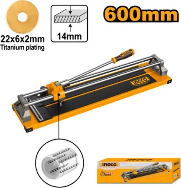INGCO HTC04601 600mm Manual Ceramic Tile Cutter with Hollow Sedan Blade (22 x 6 x 2mm) Handheld Tile Cutter