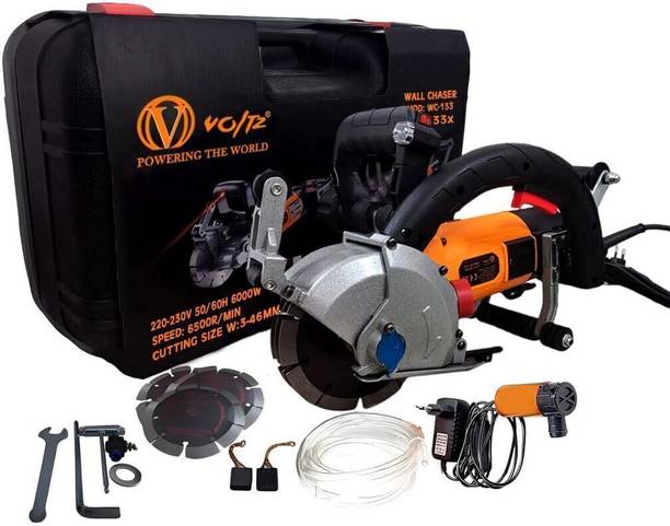 VOLTZ WC-133 6000W Wall Chaser, 5-Blade Slotting marble Cutter, 220V, 6500 RPM Marble Cutter